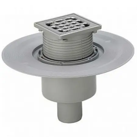 Душевой трап Viega Trap с решеткой, с сухим затвором, нержавеющая сталь, хром (4936.3 583224)