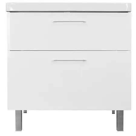 Комплект Тумба Azario Ника 80 Н 800х475х850 напольная, с раковиной Monte 80, белый глянцевый (CS00082789)