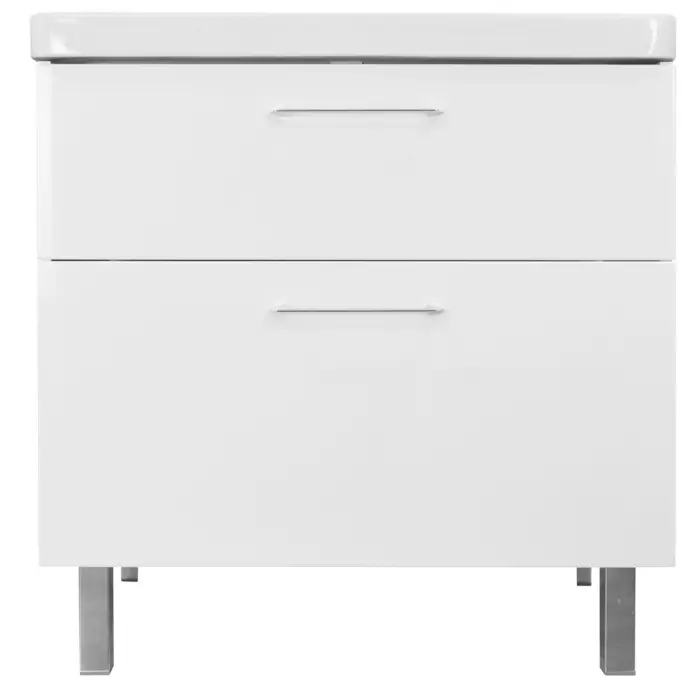 Комплект Тумба Azario Ника 80 Н 800х475х850 напольная, с раковиной Monte 80, белый глянцевый (CS00082789)