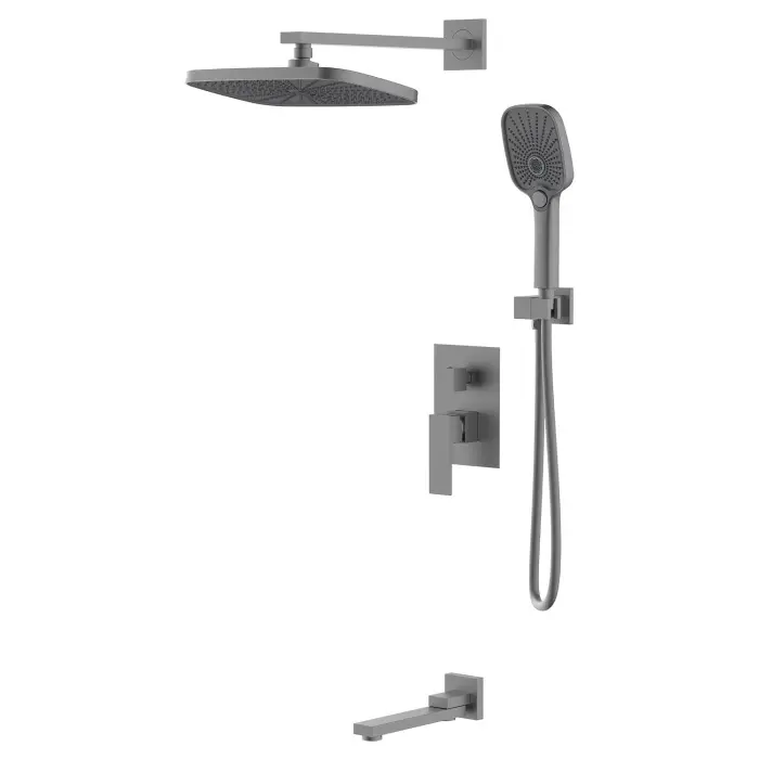  Душевая система Azario Reusa встраиваемая, с изливом, графит (AZ-K7367BN)