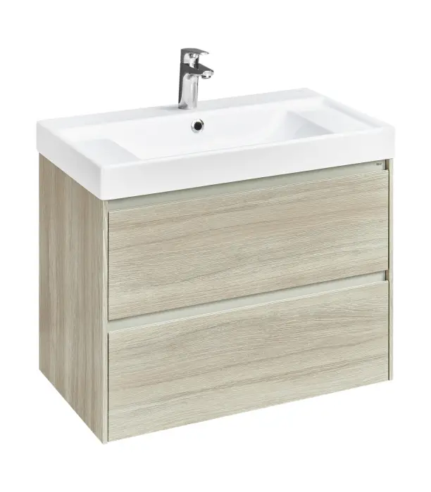 Тумба под раковину Roca Ona 800 подвесная, 2 ящика, светлый дуб (A857630512)