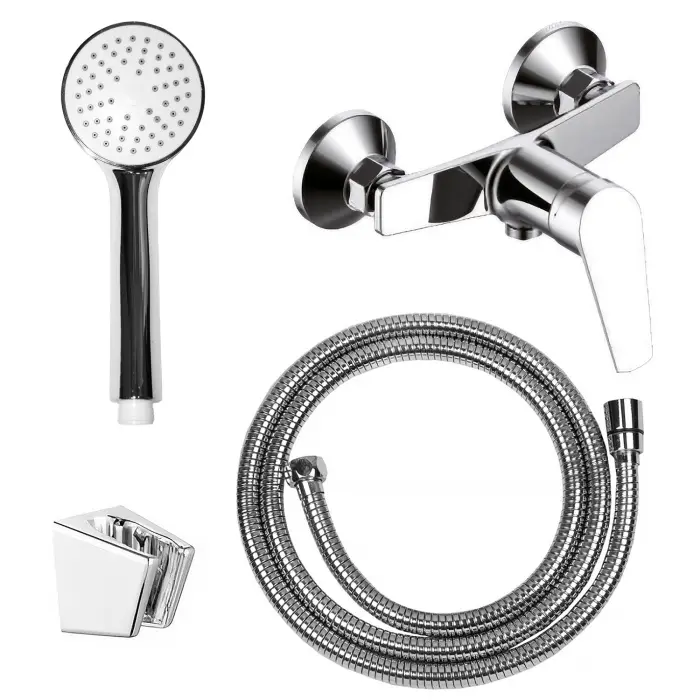 Смеситель для душа LORANTO AVRORA керамический картридж, с полным душевым набором, хром (LR40506000)