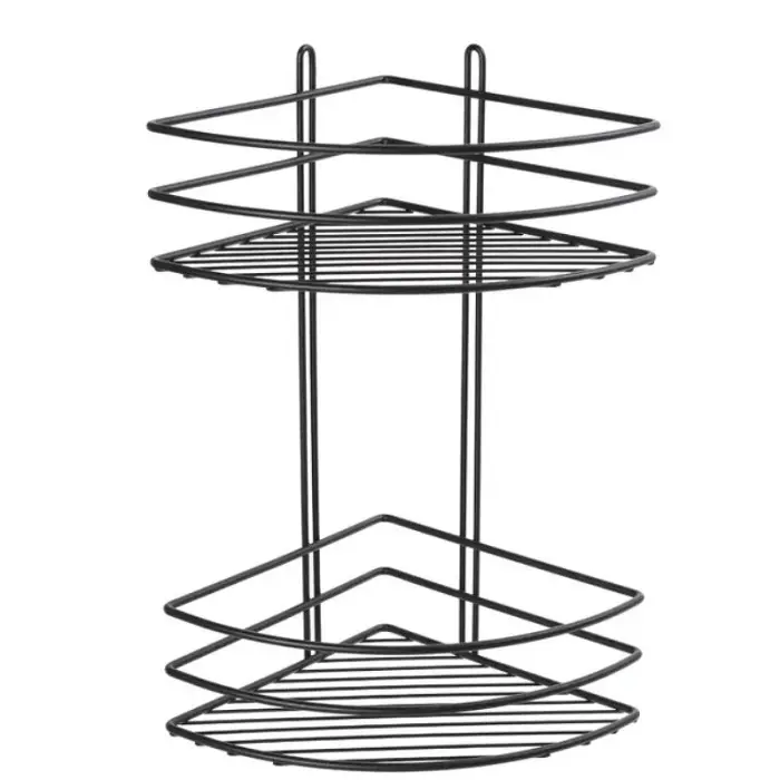Полка корзина Fixsen угловая, двухэтажная, черная (FX-710B-2)