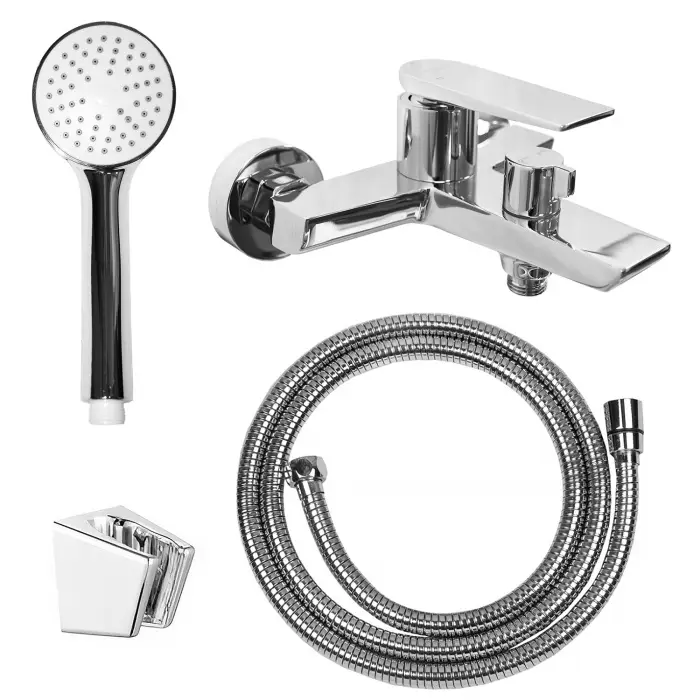 Смеситель для ванны LORANTO MARINA керамический картридж, с полным душевым набором, хром (LR30507000)