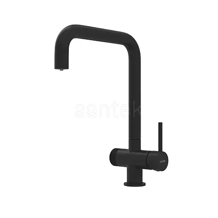 Смеситель для кухни Santek Тесио с подключением к фильтру для воды, керамический картридж, черный матовый (WH5A43012N001)
