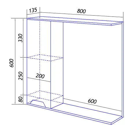 Зеркало Florena 80 лев схема