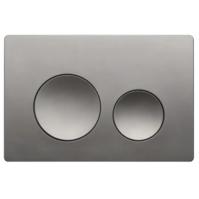 Клавиша смыва AZARIO NEW двойная, круглые кнопки, пластик, оружейная сталь (AZ-003.08)