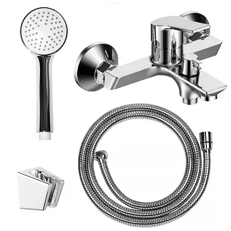 Смеситель для ванны LORANTO KATRINA керамический картридж, с полным душевым набором, хром (LR30504001)