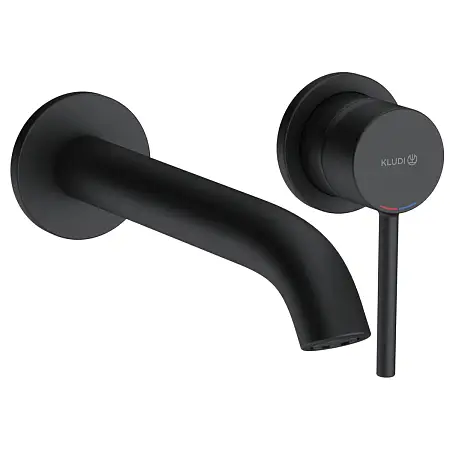 Смеситель для раковины Kludi Bozz с внутренней частью, матовый черный (382453976S)