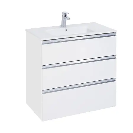 Тумба под раковину Roca THE GAP 800 мм, подвесная, 3 ящика, белый глянец (A857406806)