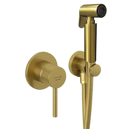 Гигиенический душ Kludi Bozz со смесителем, с внутренней частью, брашированное золото (38998N076)