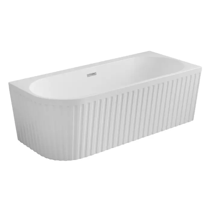 Ванна акриловая Azario Лаго Гарда 1500х750х580 пристенная, рифленая, правосторонняя,  в комплекте с сифоном и металлической рамой (AZ-6724-A2 R 15075)