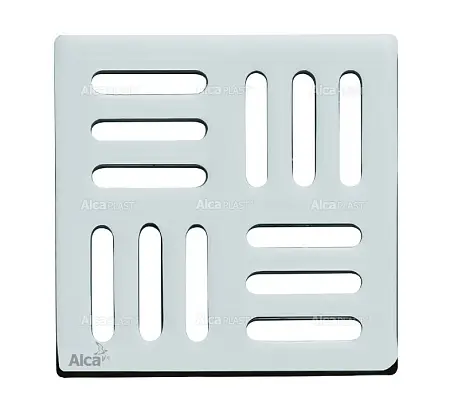 Дизайновая решетка Alca plast 102×102×5, хром (MPV001)