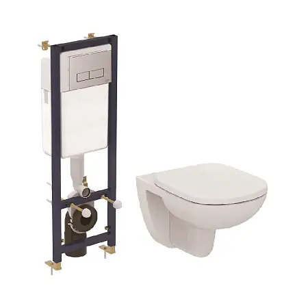 Набор TEMPO Ideal Standart (Инсталляция W3710AA + унитаз подвесной T331101 + сиденье с крышкой  микролифт T679401)