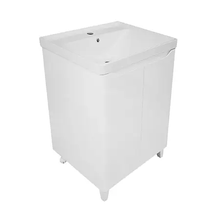 Комплект Аzario Тумба LOTOS 60 Н 600х475х880 напольная, с раковиной Monte 60, белый глянцевый (CS00105740)