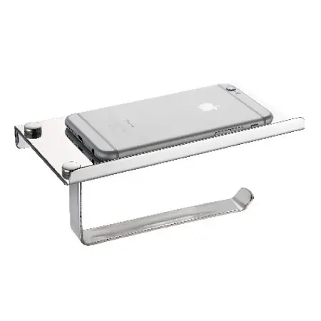 Держатель туалетной бумаги Fixsen Hotel с полкой для телефона, хром (FX-31011)