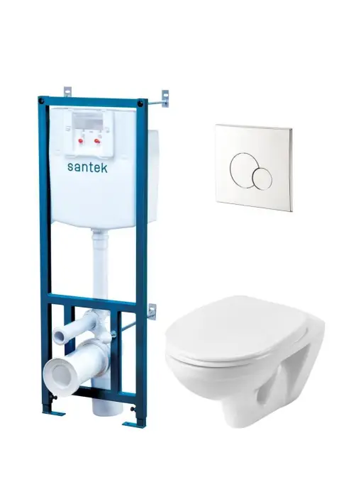 Пэк: Santek Бореаль: подвесной унитаз +  инсталляция + кнопка смыва хром + сидение SC (1.WH50.1.544)